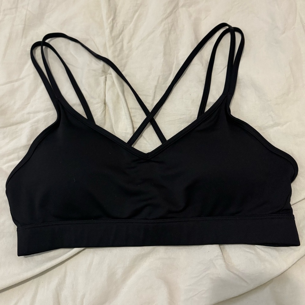 Old Navy Black Sports Bra with Crossed Straps